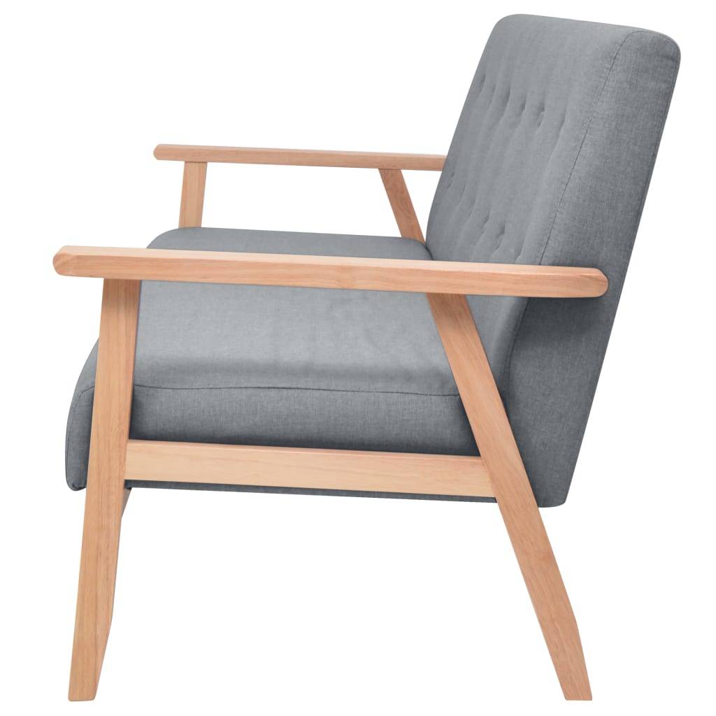vidaXL 3-Sitzer-Sofa Stoff Hellgrau