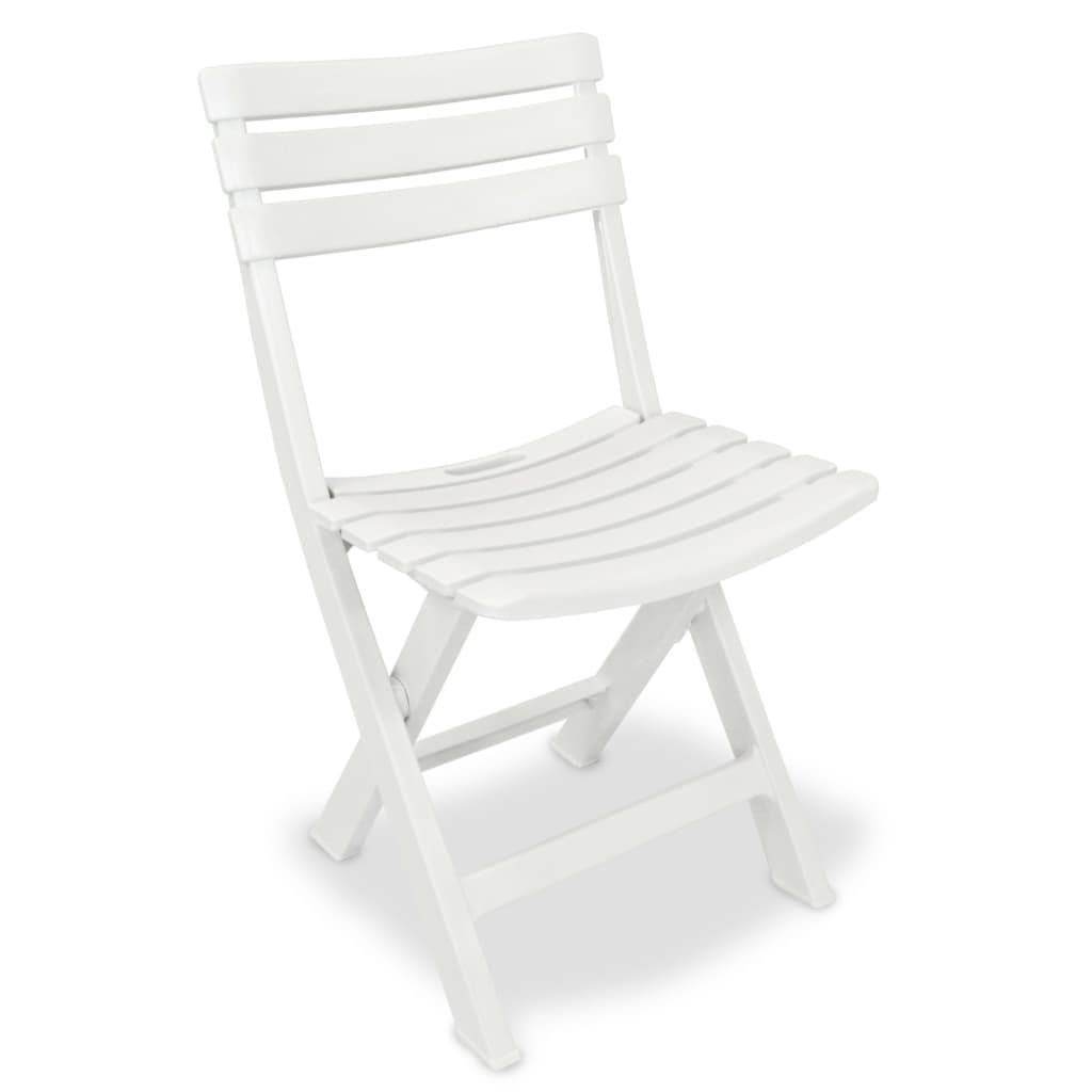 vidaXL 3-tlg. Bistro-Set Klappbar Kunststoff Weiß
