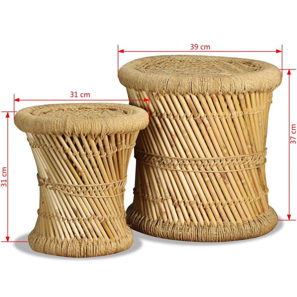 vidaXL Hocker 2 Stk. Bambus und Jute