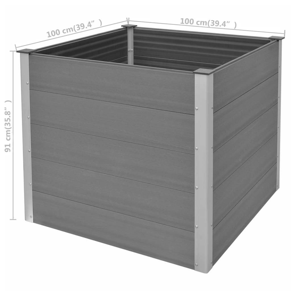 vidaXL Garten-Hochbeet WPC 100x100x91 cm Grau