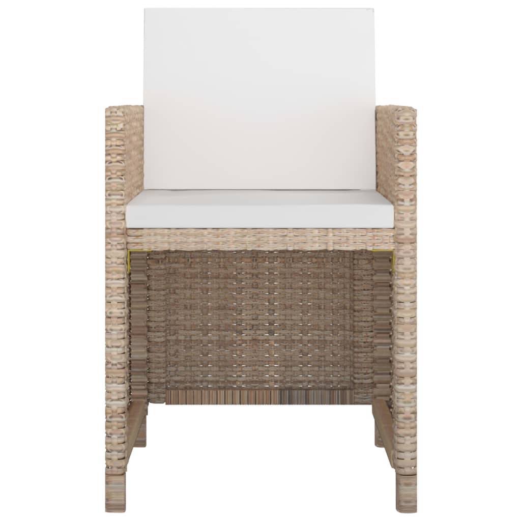 vidaXL 13-tlg. Garten-Essgruppe mit Auflagen Poly Rattan Beige