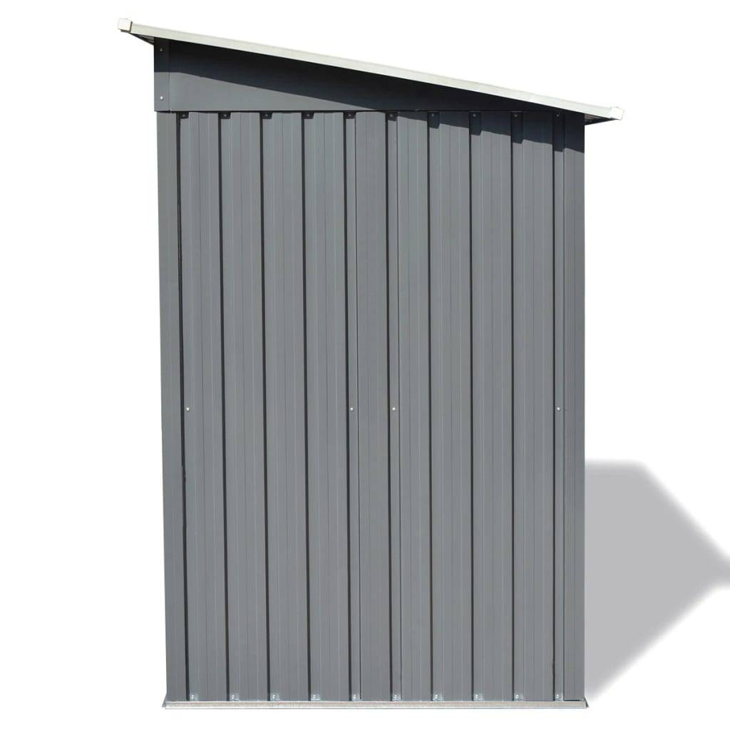 vidaXL Gartenschuppen Grau Metall