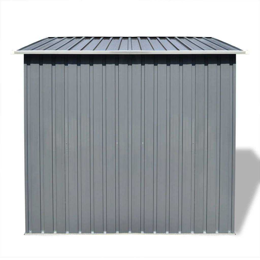 vidaXL Gartenschuppen Grau Metall