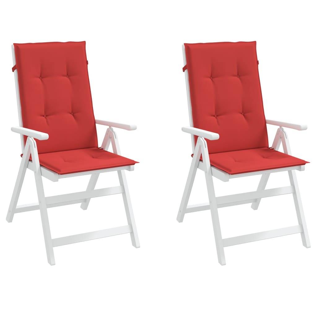vidaXL Gartenstuhlauflagen für Hochlehner 2 Stk. Rot 120x50x3 cm Stoff