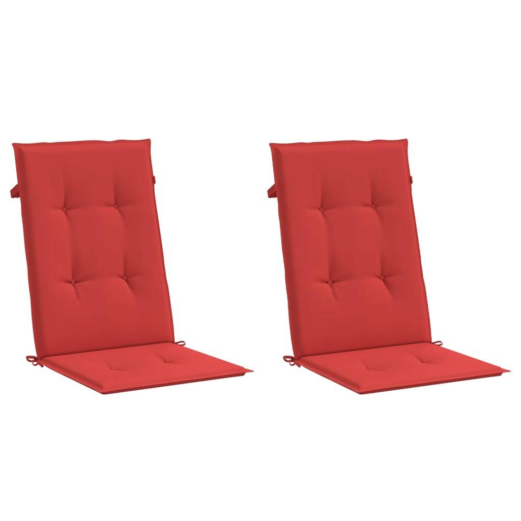 vidaXL Gartenstuhlauflagen für Hochlehner 2 Stk. Rot 120x50x3 cm Stoff