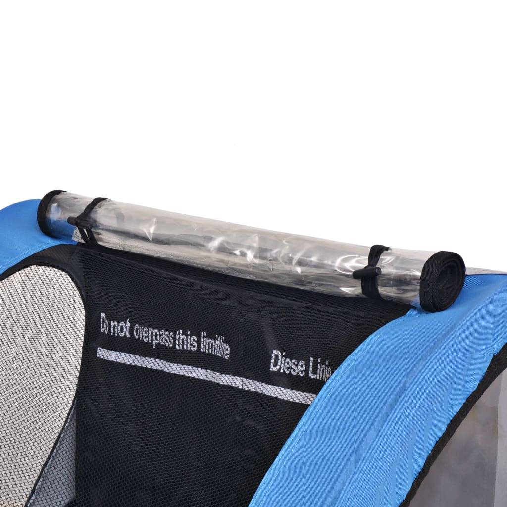 vidaXL Fahrradanhänger Grau und Blau 30 kg