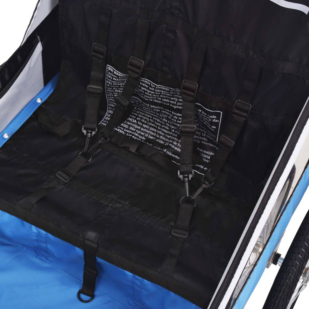 vidaXL Fahrradanhänger Grau und Blau 30 kg