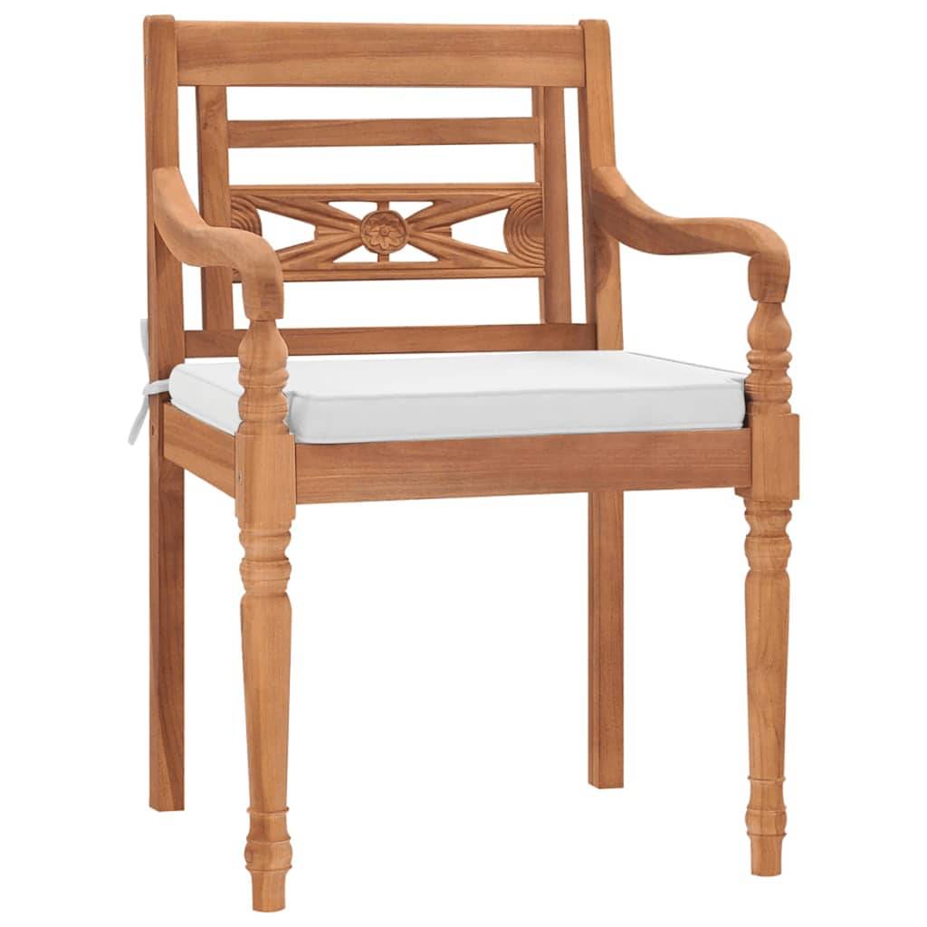 vidaXL Batavia-Stühle 2 Stk. mit Polstern Massivholz Teak