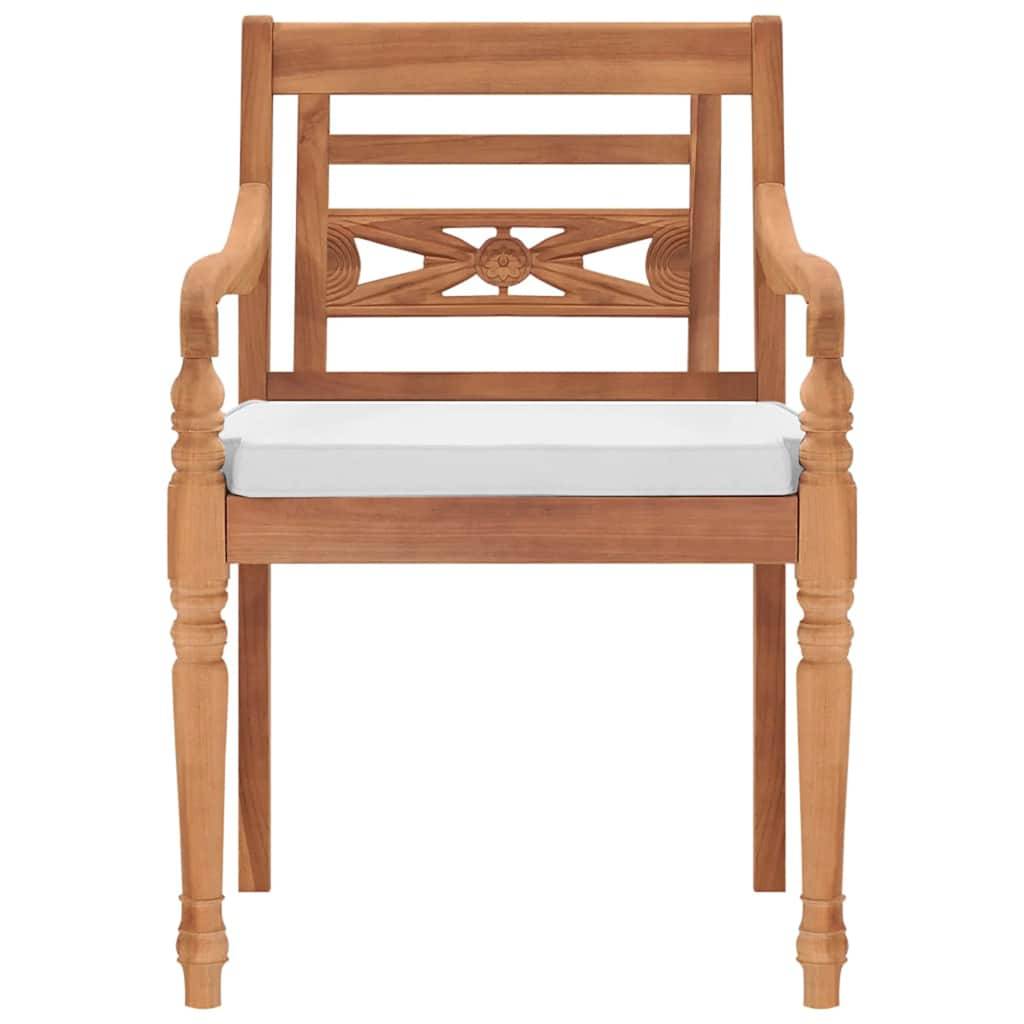 vidaXL Batavia-Stühle 2 Stk. mit Polstern Massivholz Teak