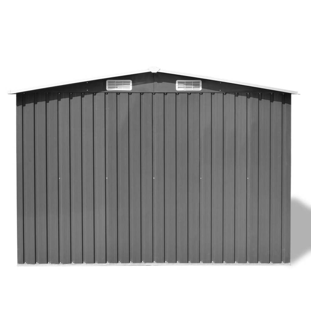 vidaXL Gartenschuppen Grau Metall 257 x 205 x 178 cm