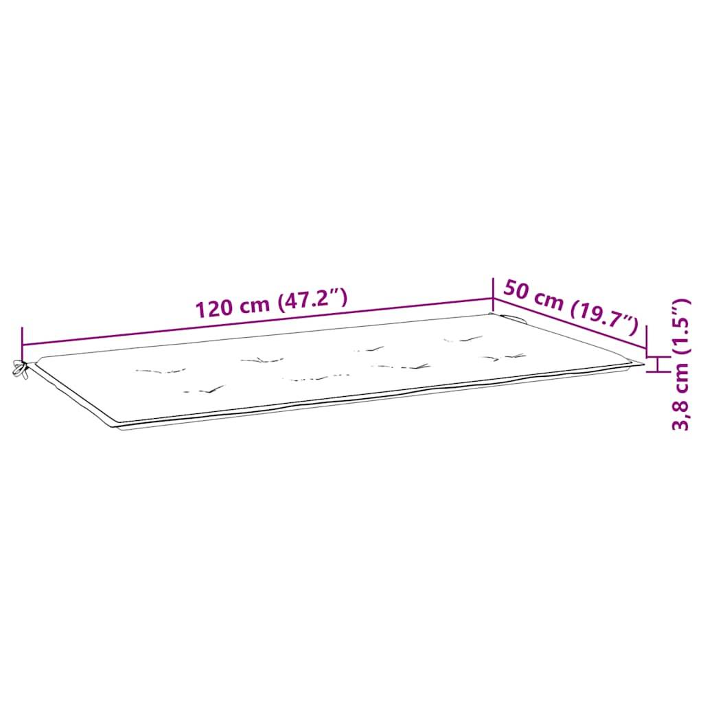 vidaXL Gartenbank-Auflage Schwarz 120x50x4 cm Oxford-Gewebe