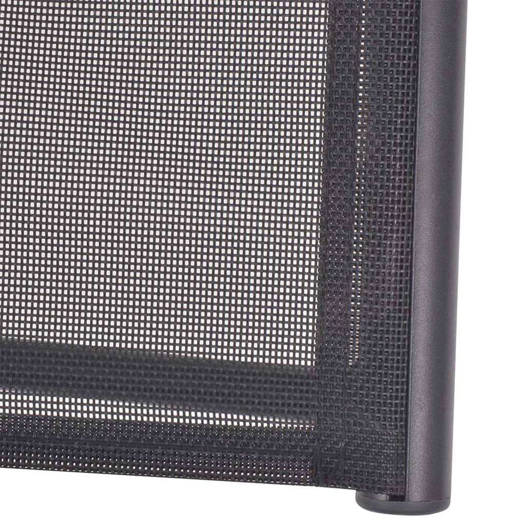 vidaXL Liegestuhl Aluminium und Textiline Schwarz