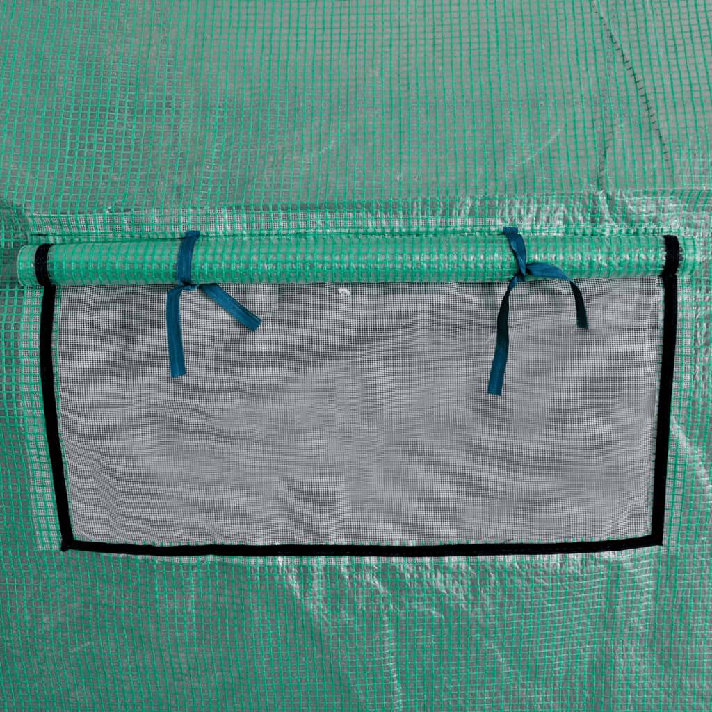 vidaXL Polytunnel Gewächshaus Begehbar & Mobil Stahlrahmen 18 m²