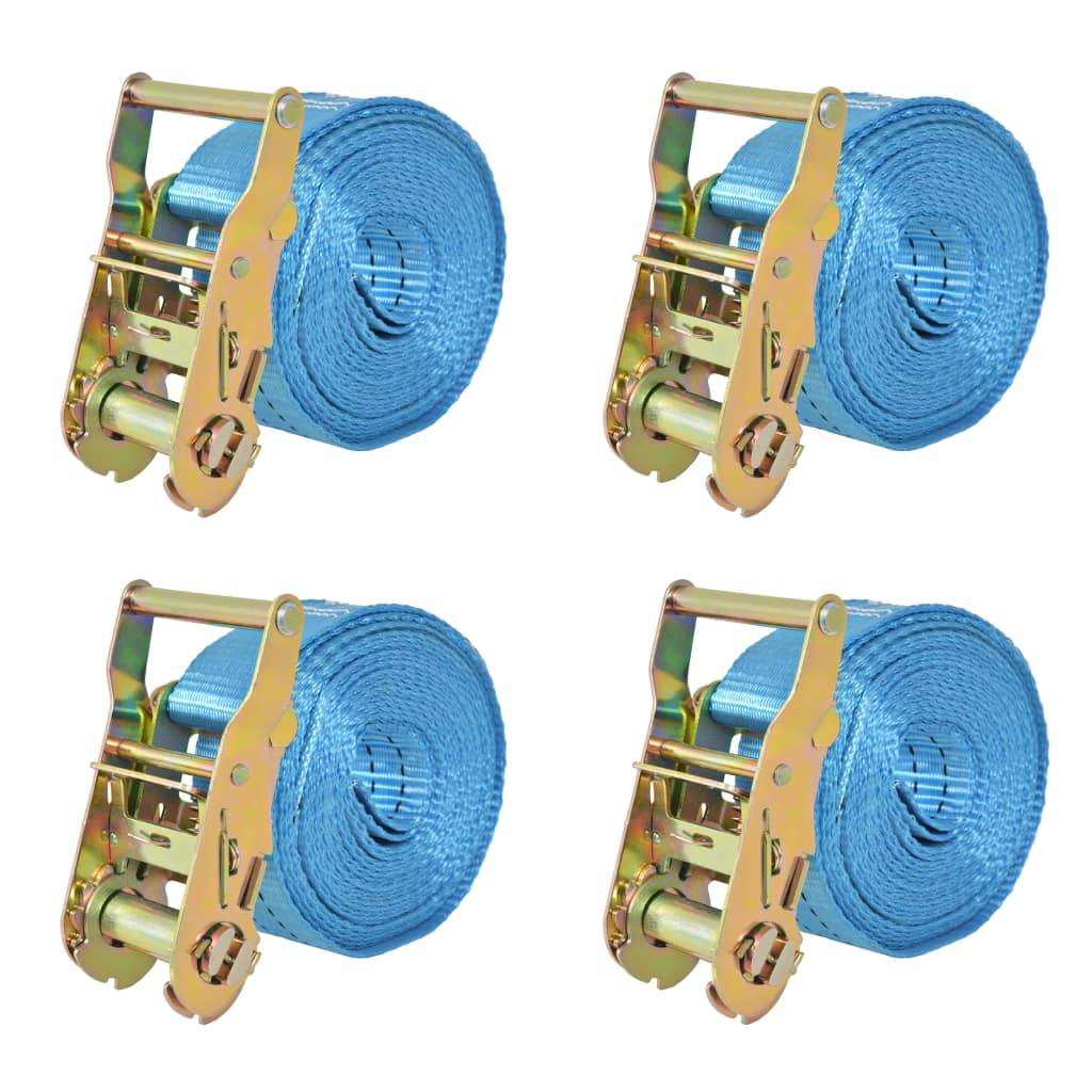 vidaXL Ratschen-Spanngurte 4 Stk. 2 Tonnen 6m×38mm Blau