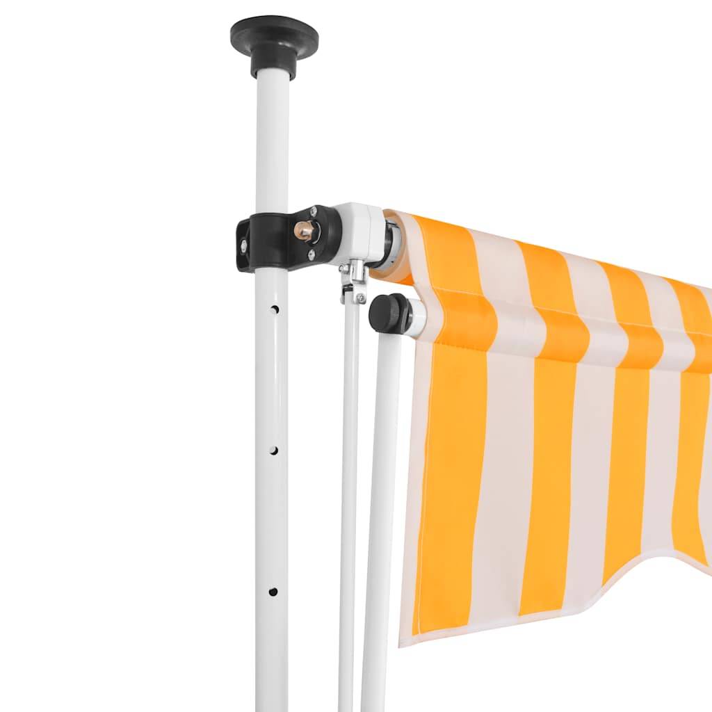 vidaXL Einziehbare Markise Handbetrieben 150 cm Orange/Weiß Gestreift