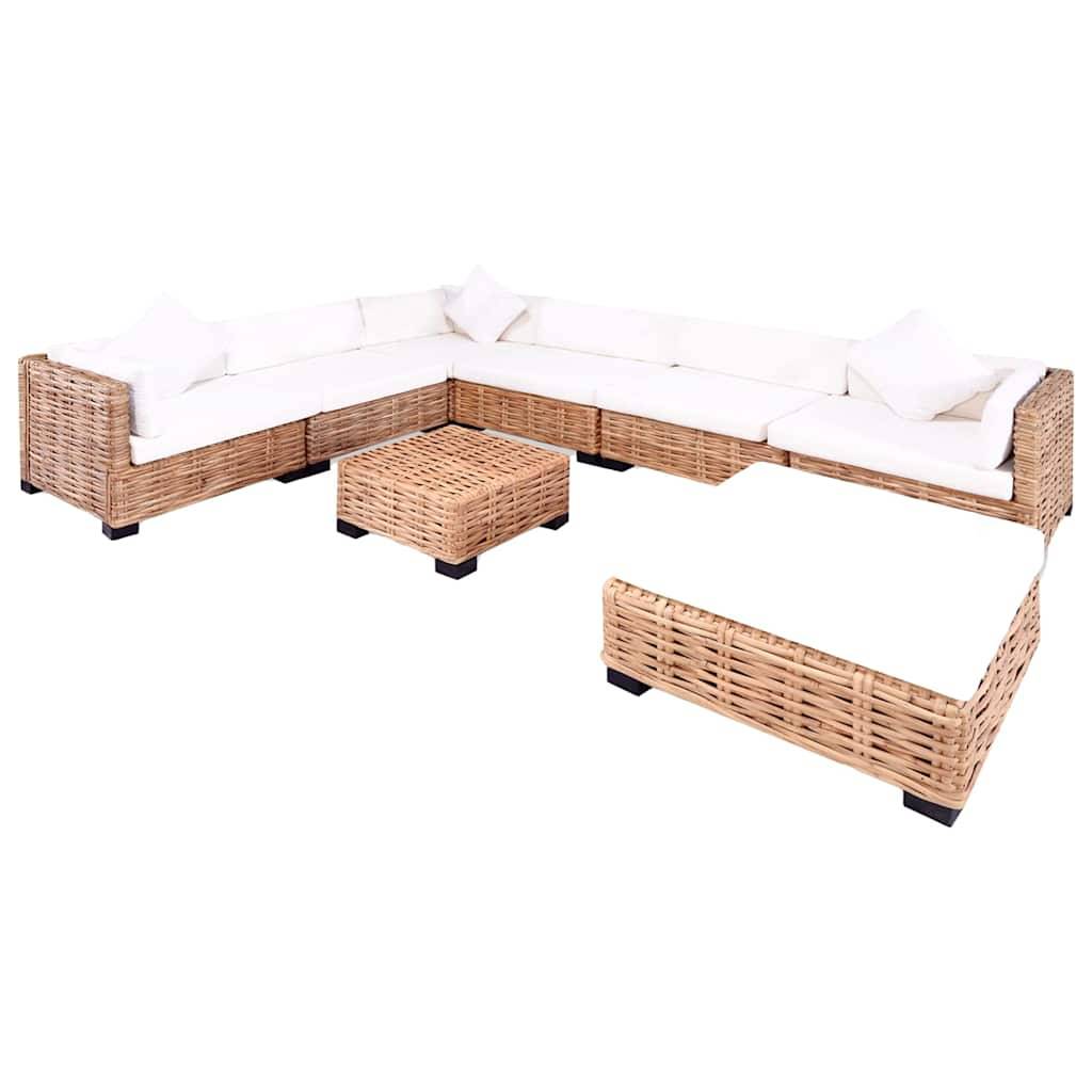 vidaXL Sofagarnitur 27-tlg. Natürliches Rattan