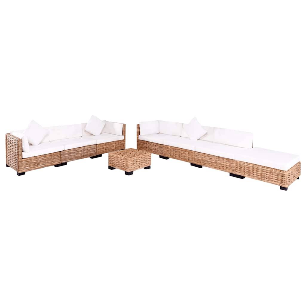 vidaXL Sofagarnitur 27-tlg. Natürliches Rattan