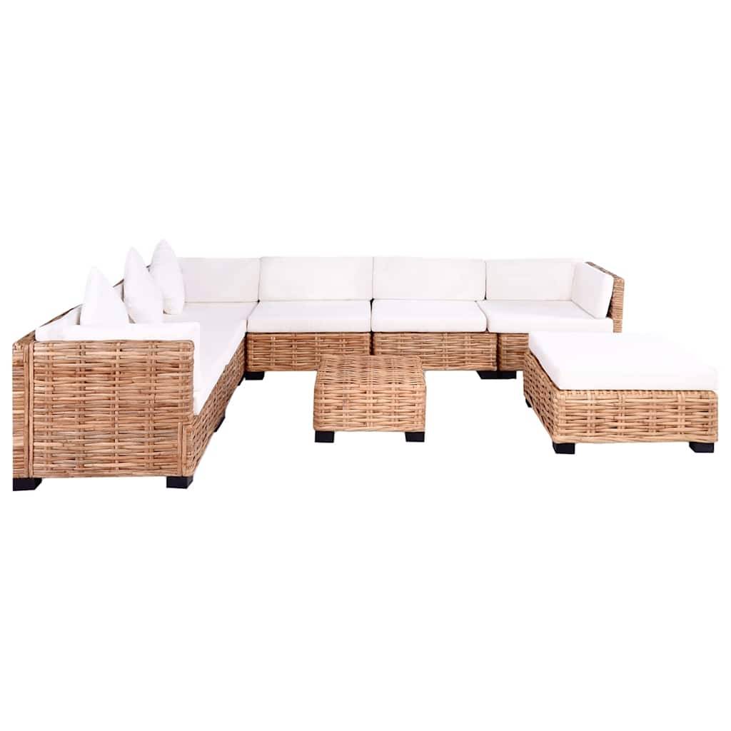 vidaXL Sofagarnitur 27-tlg. Natürliches Rattan