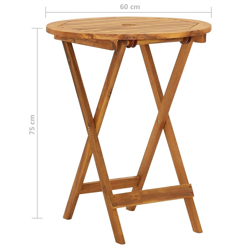vidaXL 3-tlg. Bistro-Set Klappbar Massivholz Akazie