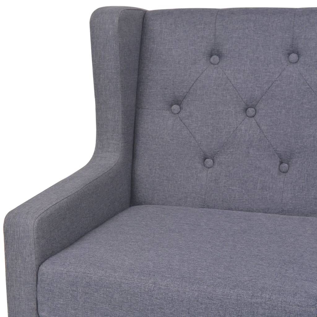 vidaXL Sofa 2-Sitzer Stoff Grau