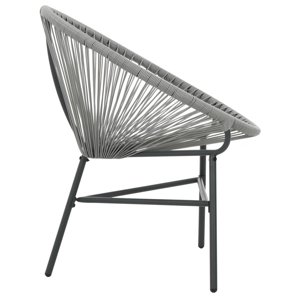 vidaXL Garten-Mondstuhl Poly-Rattan Grau