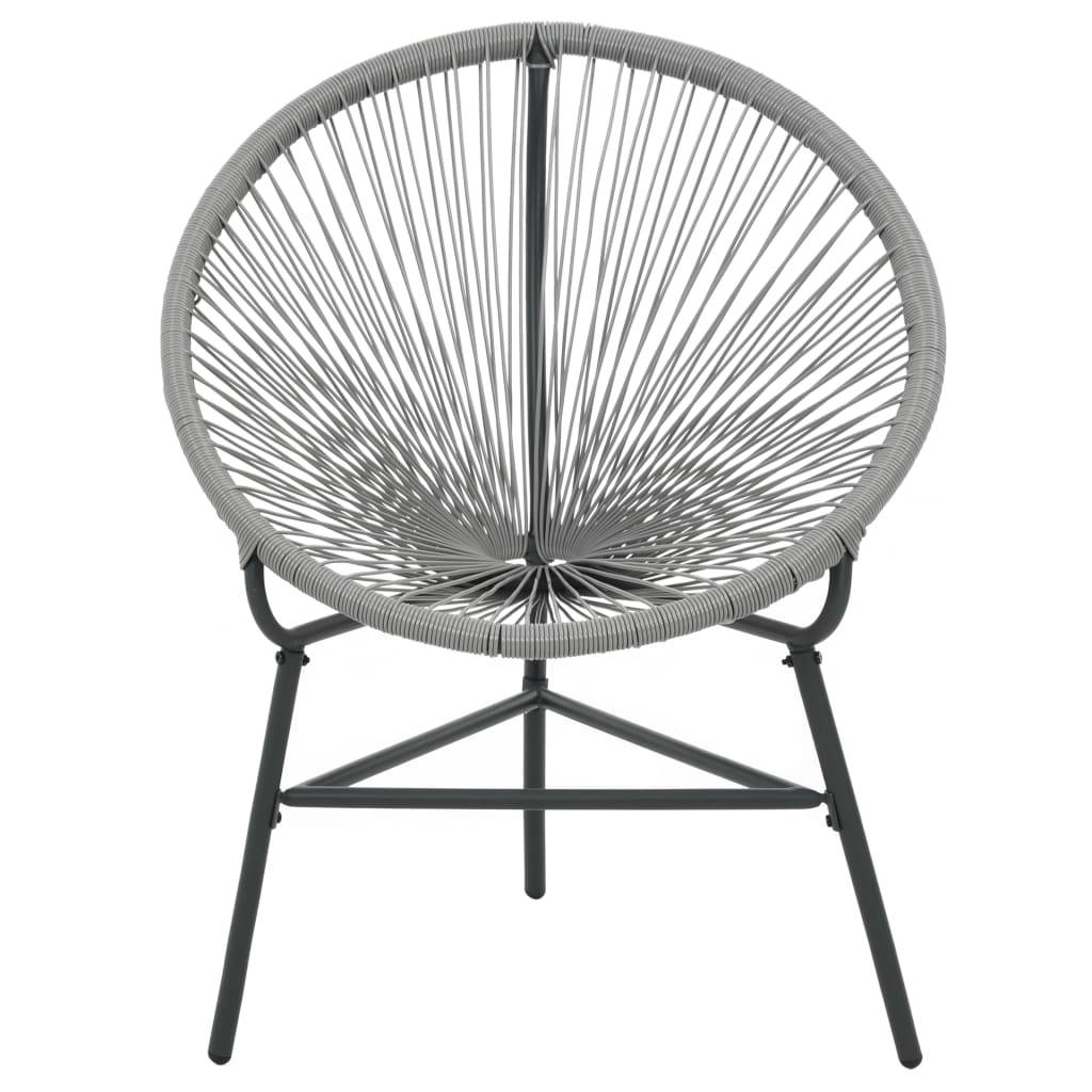 vidaXL Garten-Mondstuhl Poly-Rattan Grau