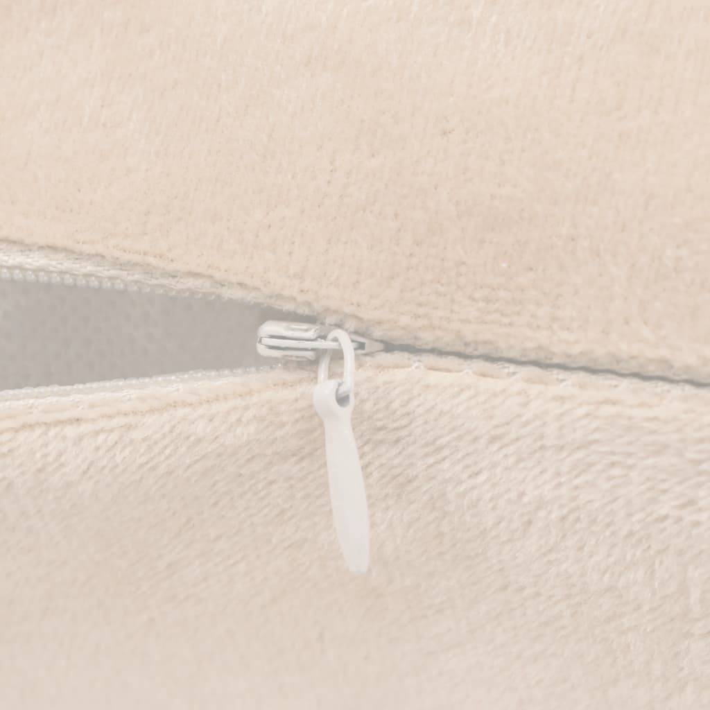 vidaXL Kissen 2 Stk. Velours 40x60 cm Cremeweiß