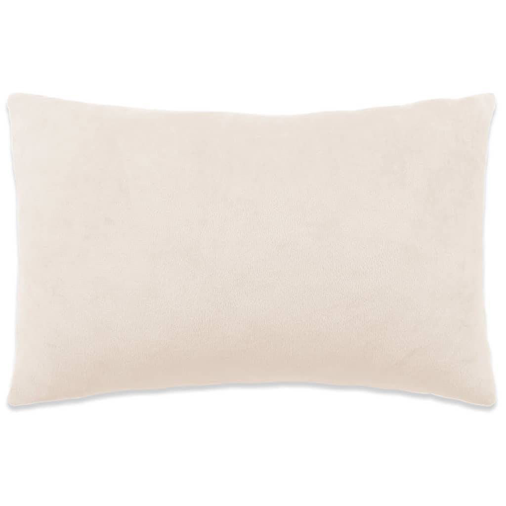 vidaXL Kissen 2 Stk. Velours 40x60 cm Cremeweiß