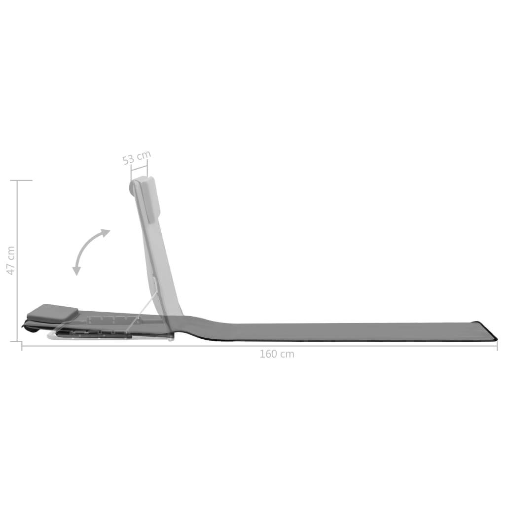 vidaXL Klappbare Strandmatte 2 Stk. Stahl und Stoff Grau
