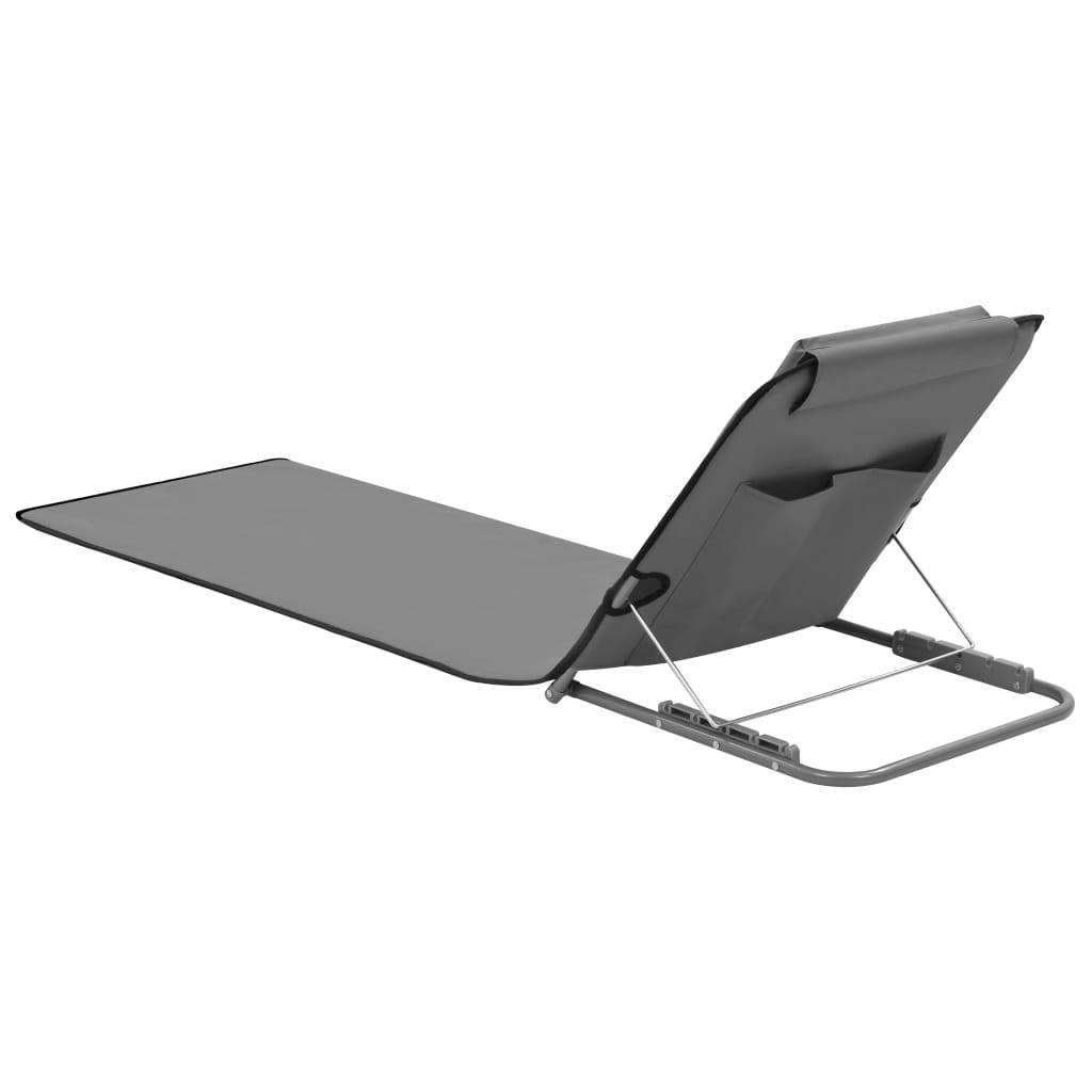 vidaXL Klappbare Strandmatte 2 Stk. Stahl und Stoff Grau