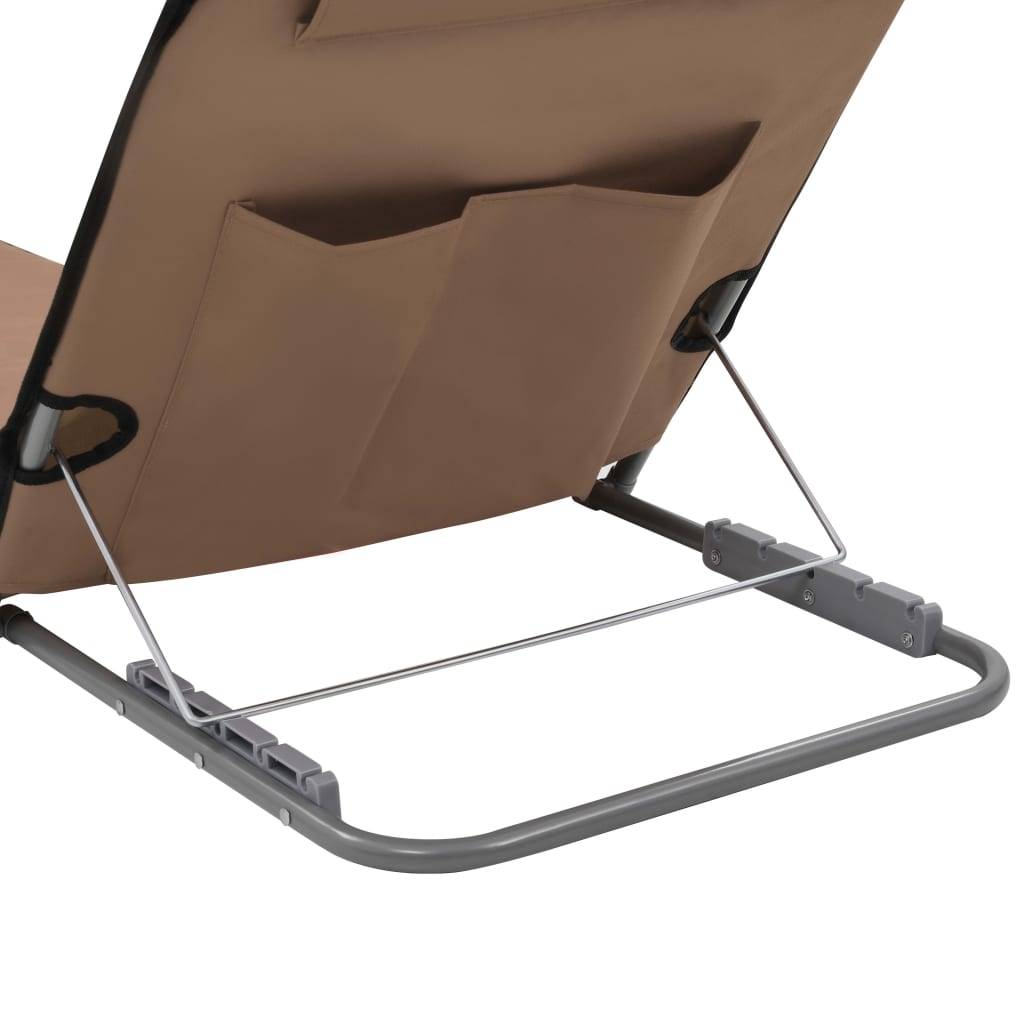 vidaXL Klappbare Strandmatte 2 Stk. Stahl und Stoff Braun