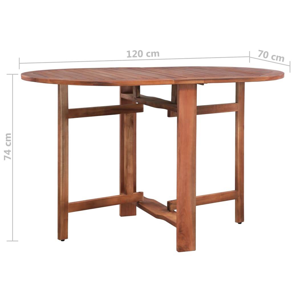 vidaXL Gartentisch 120x70x74 cm Akazie Massivholz