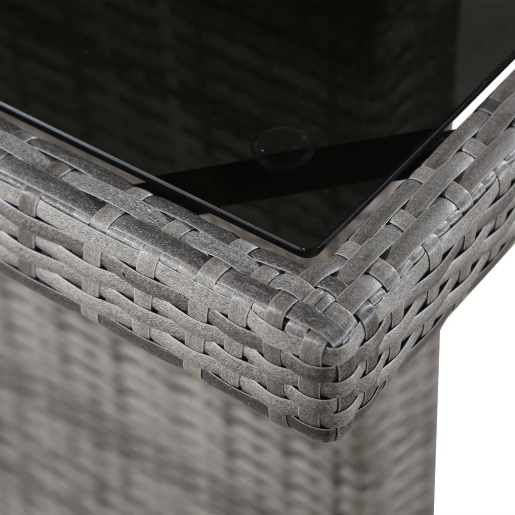 vidaXL Gartentisch 240x90x74 cm Poly Rattan und Glas