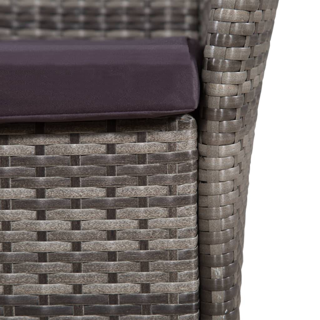 vidaXL 3-tlg. Bistro-Set Poly Rattan Grau