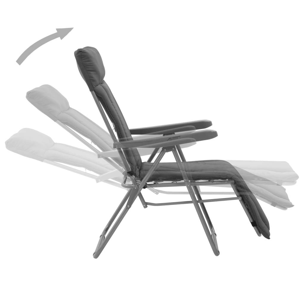 vidaXL Klappbare Gartenstühle mit Polstern 2 Stk. Grau