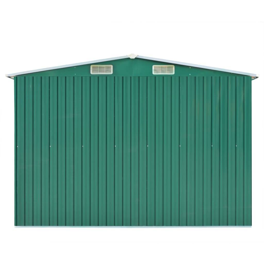 vidaXL Gerätehaus 257x298x178 cm Metall Grün