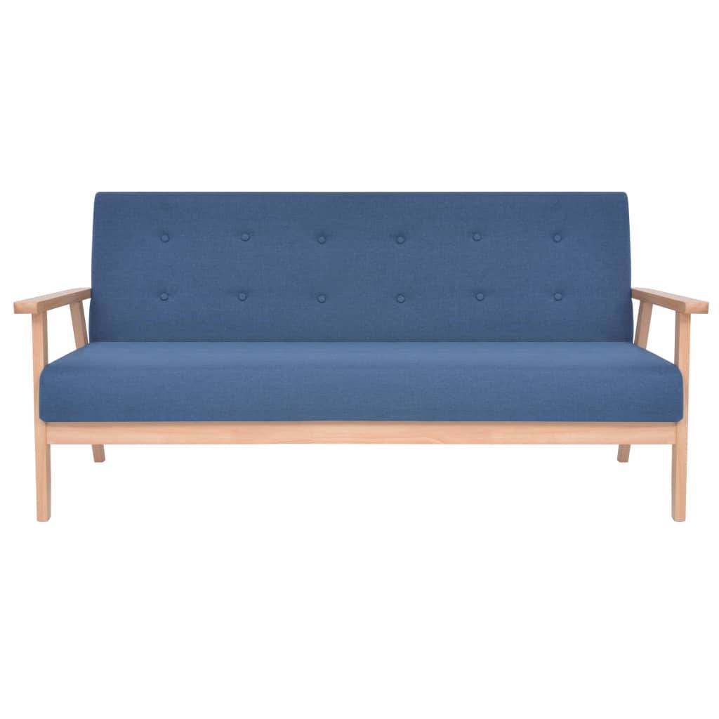 vidaXL Sofagarnitur 2-tlg. Stoff Blau