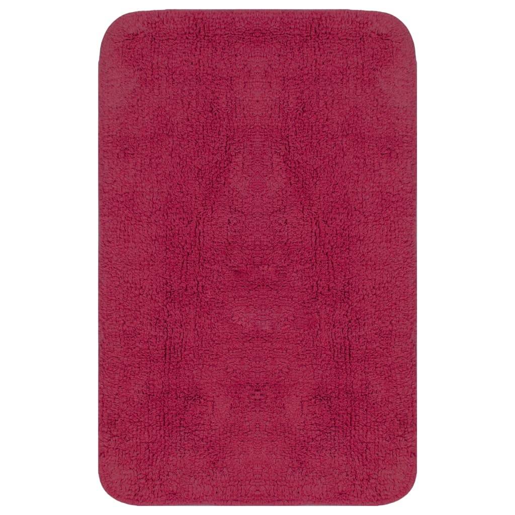 vidaXL Badematten-Set 3-tlg. Stoff Fuchsia
