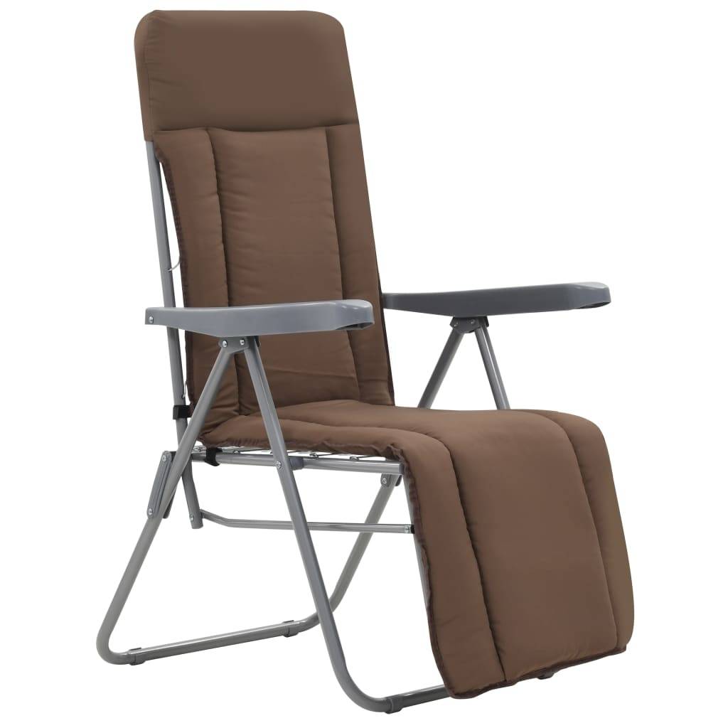 vidaXL Klappbare Gartenstühle mit Auflagen 2 Stk. Braun