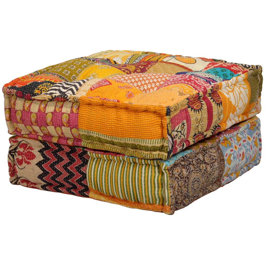 vidaXL 2-Sitzer Modularer Pouf Patchwork Stoff