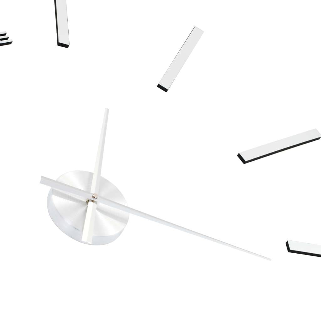 vidaXL 3D-Wanduhr Modernes Design 100 cm XXL Silbern