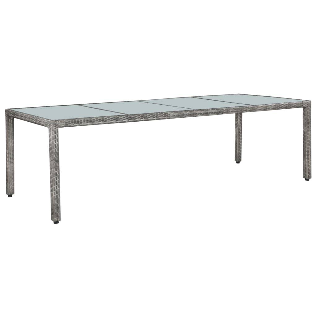 vidaXL 11-tlg. Garten-Essgruppe mit Kissen Poly-Rattan Grau
