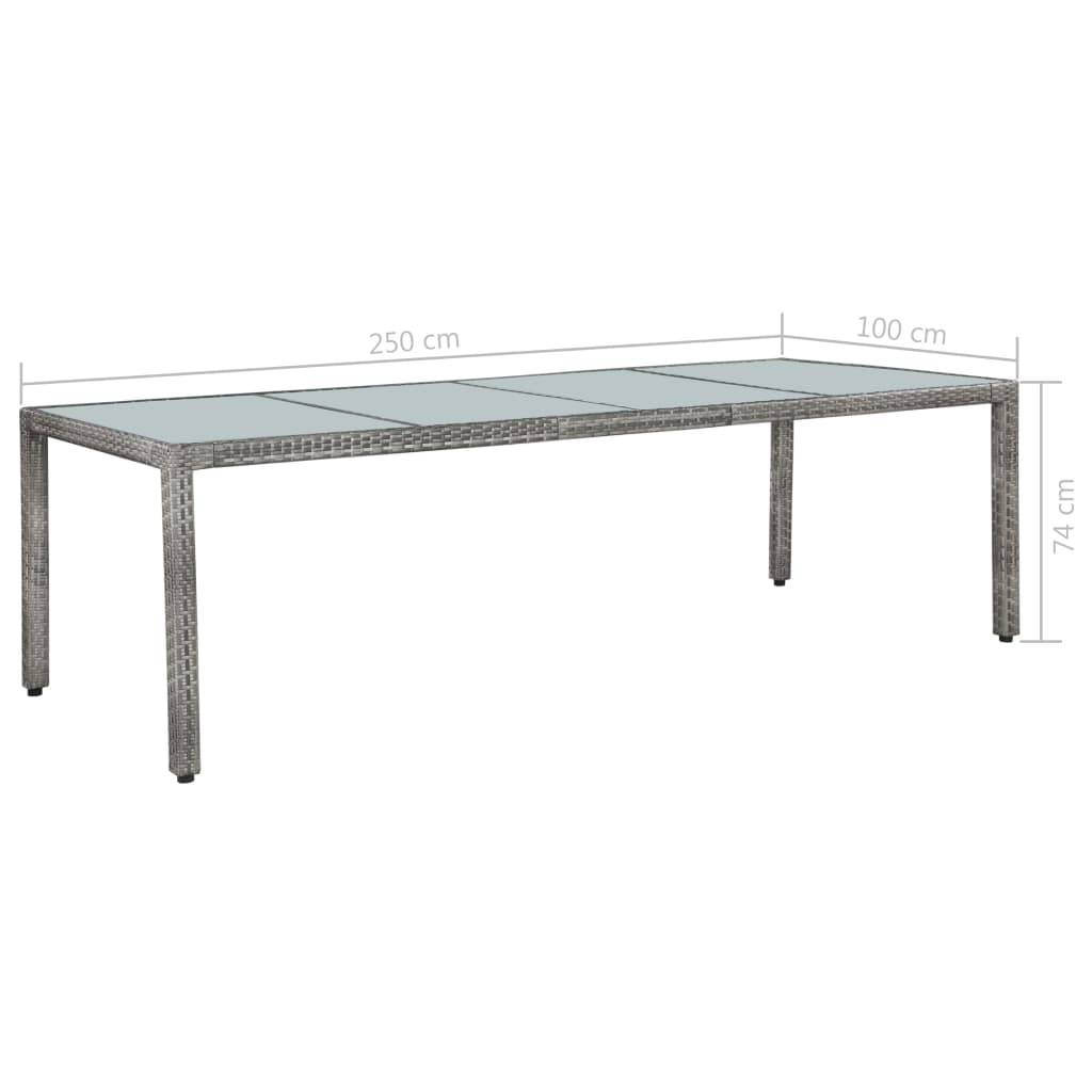 vidaXL 11-tlg. Garten-Essgruppe mit Kissen Poly-Rattan Grau