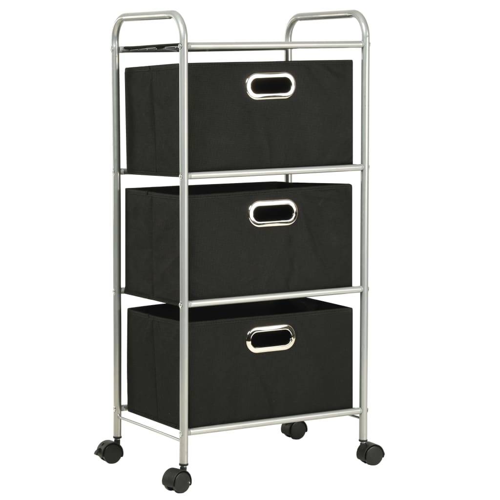 vidaXL Regal mit 3 Aufbewahrungsboxen Stahl und Vliesstoff