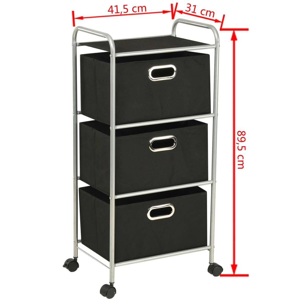 vidaXL Regal mit 3 Aufbewahrungsboxen Stahl und Vliesstoff