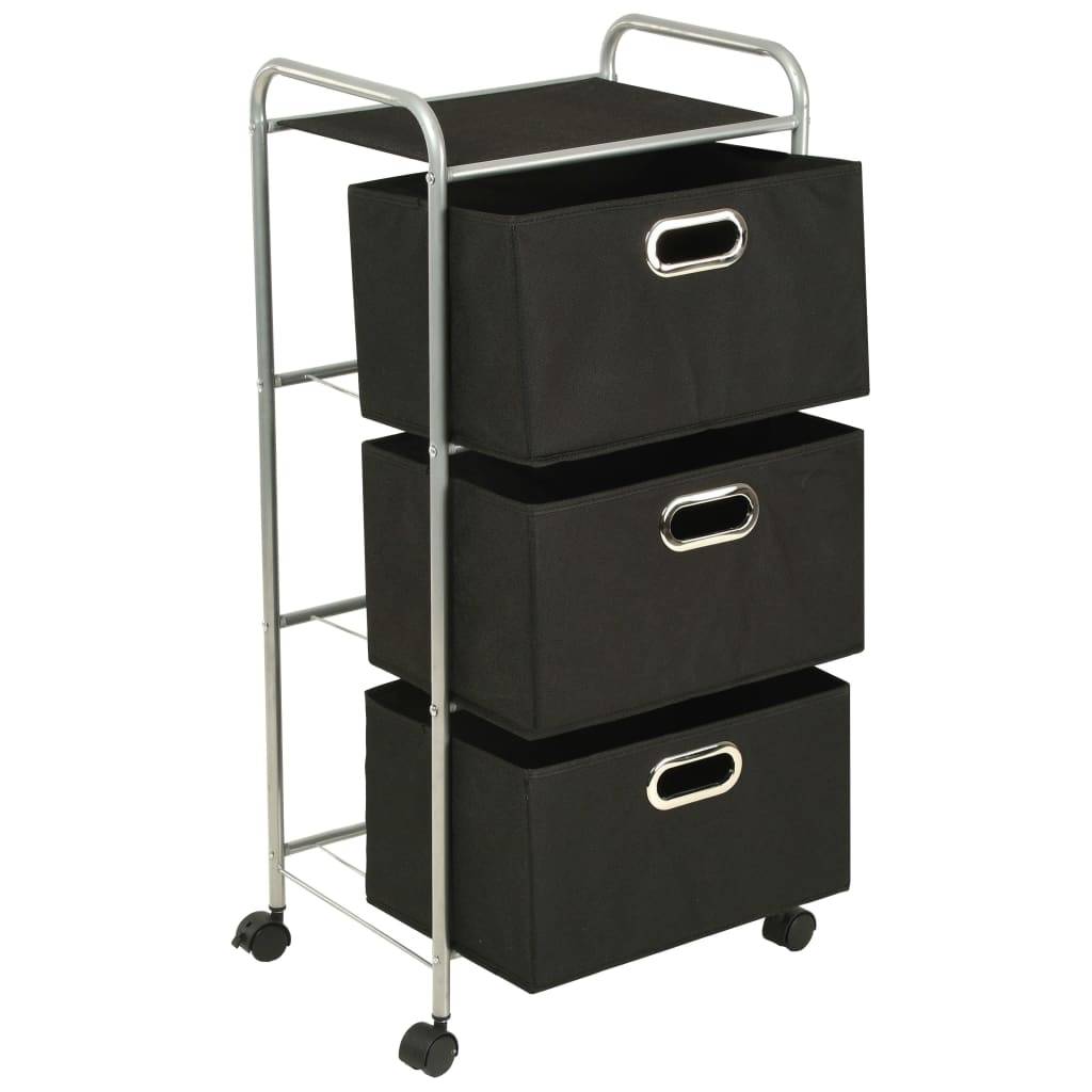 vidaXL Regal mit 3 Aufbewahrungsboxen Stahl und Vliesstoff