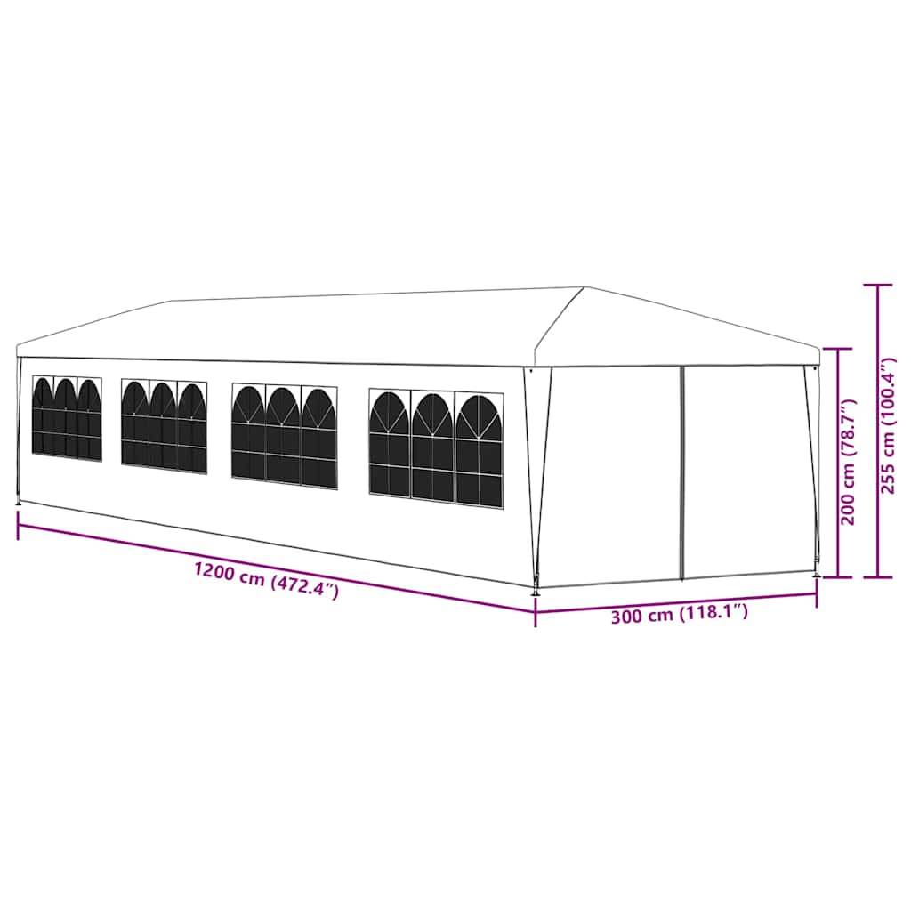 vidaXL Gartenzelt 3x12 m Weiß