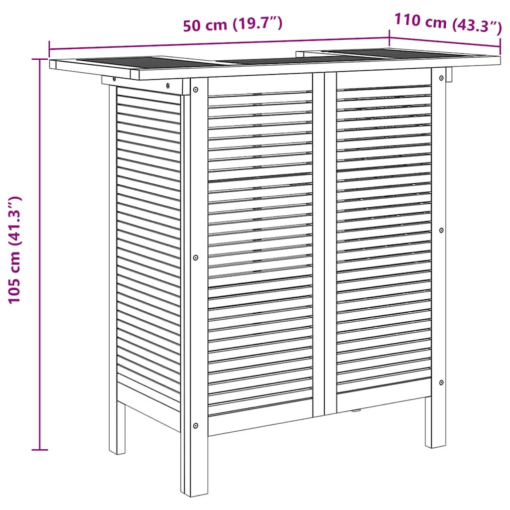 vidaXL Bartisch 110x50x105 cm Massivholz Akazie