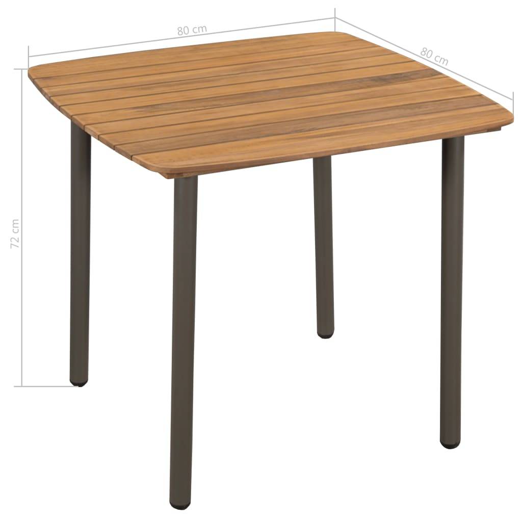 vidaXL Couchtisch 80x80x72 cm Massivholz Akazie und Stahl