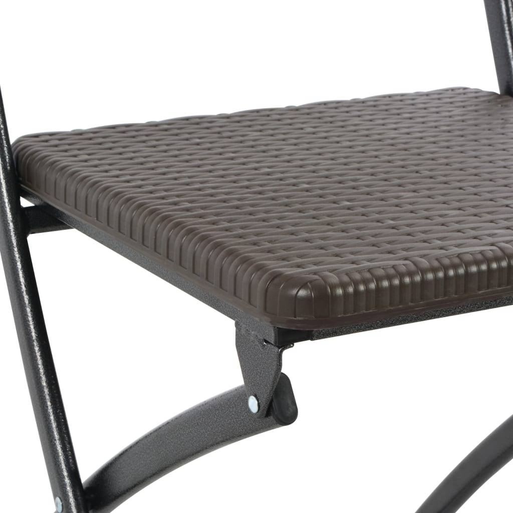 vidaXL Klappbare Gartenstühle 2 Stk. HDPE und Stahl Braun